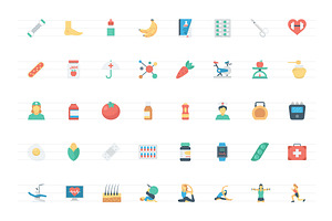 200 Flat Medical And Health Icons