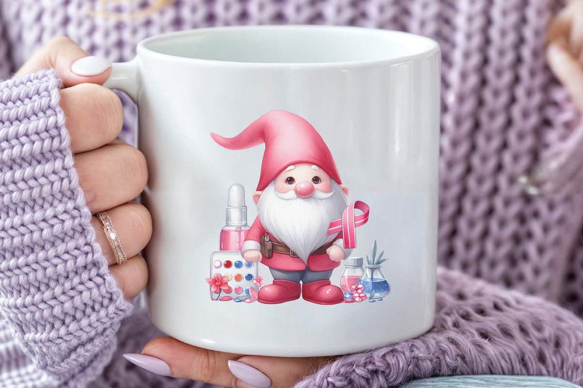 Breast Cancer Awareness Gnome Clip, a Seasonal Illustration by Rose Art (Photo 7 of 7)