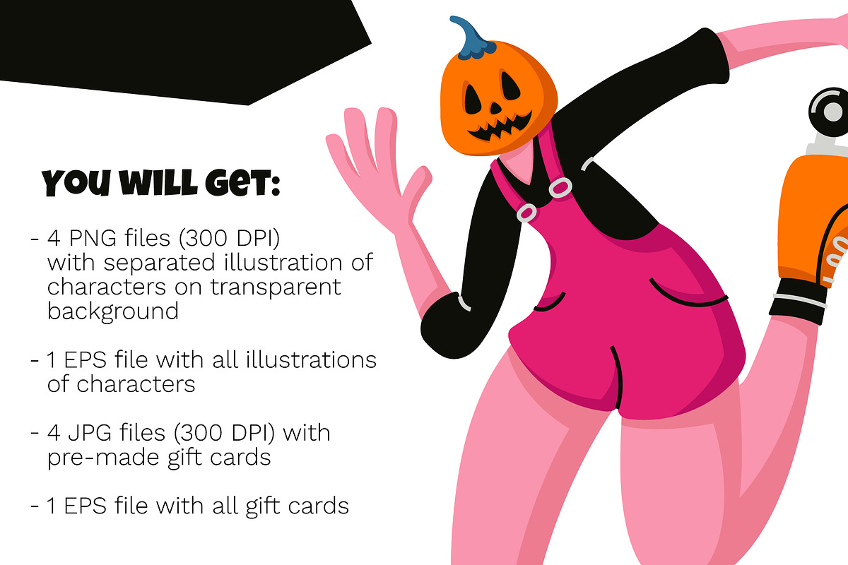 Halloween Characters & Gift Cards, a Seasonal Illustration by Panna Limon Store (Photo 8 of 9)