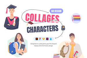 Flat College Characters, a Duotone Icon by Prosymbols