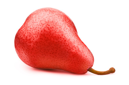 Fresh red pear isolated on white