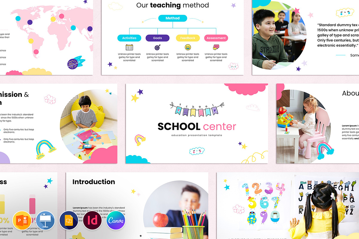 School Center Presentation Template, a Presentation Template by ...