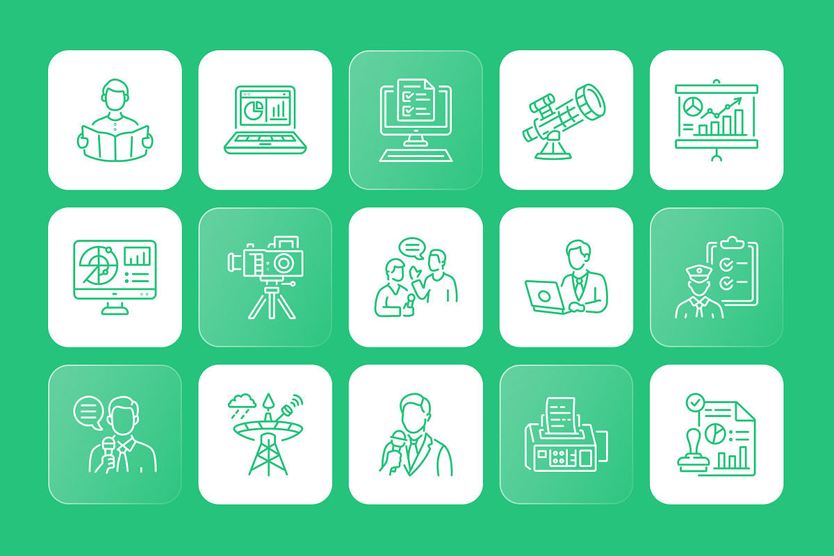 Report or Reporting Icon Set, an Outline Icon by Prosymbols (Photo 5 of 7)