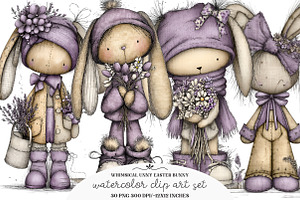 Funny Easter Bunny Clipart Bundle, an Illustration by GatewayDesign