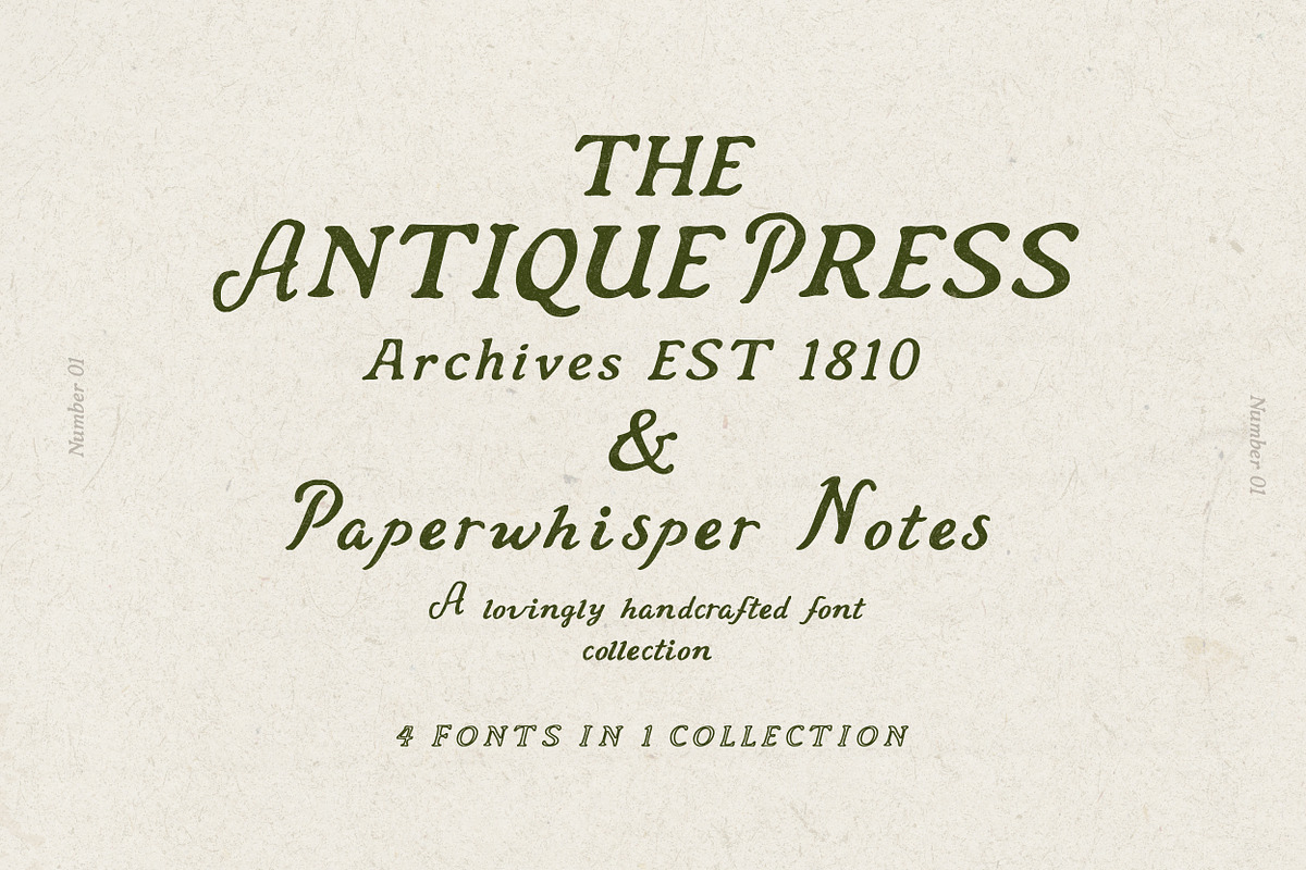 Antique Font Family Rustic Serif Duo, a Handwritten Font by Laras Wonderland (Photo 1 of 18)
