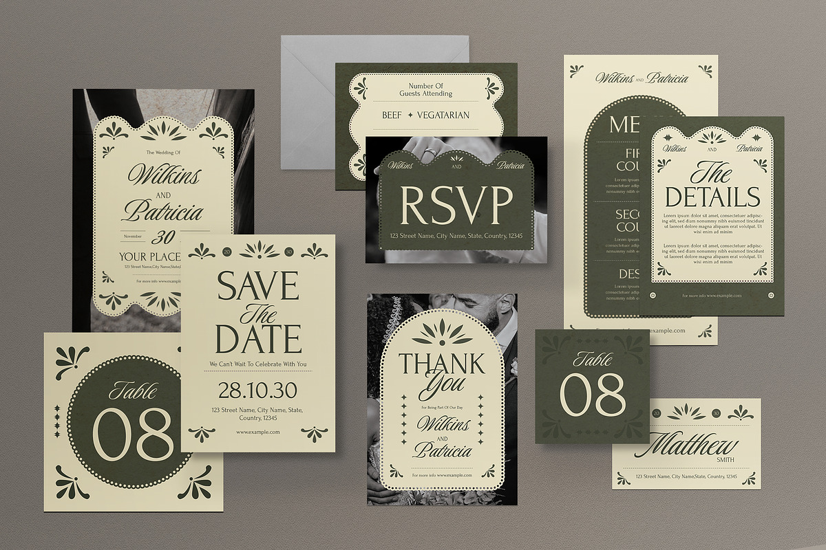 Wedding Invitation Set, an Invitation Template by graphicook (Photo 1 of 3)