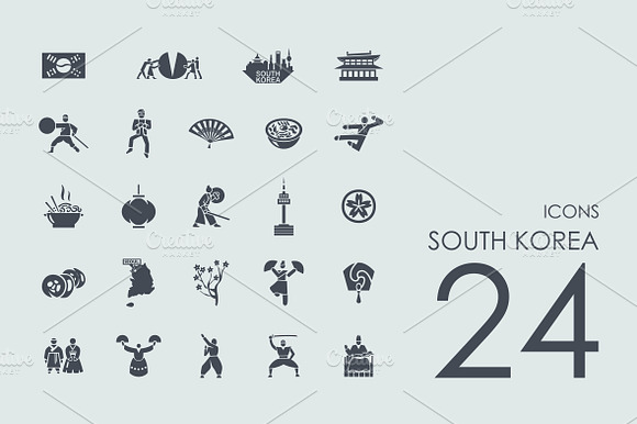 24 South Korea Icons