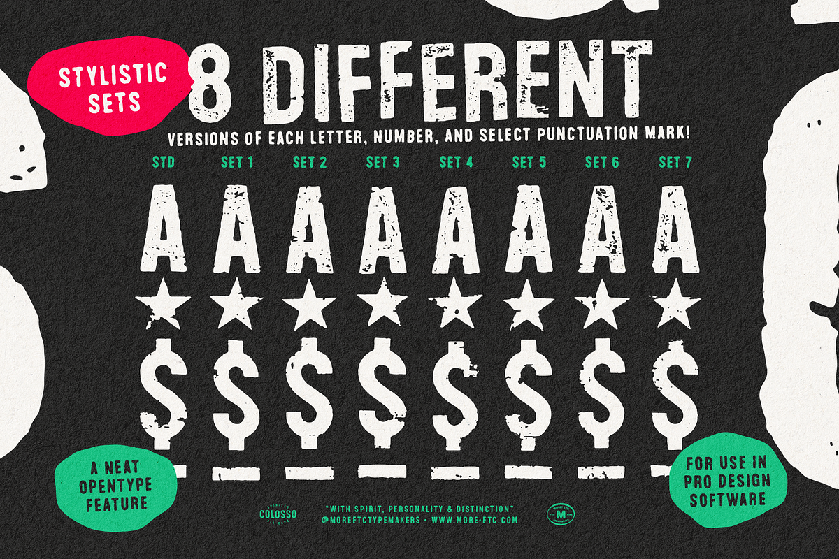 Colosso Mega Display Font, a Sans Serif Font by More Etc. Studios (Photo 4 of 13)