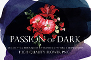 Watercolor flower - Passion of Dark, an Illustration by Beigetime (Thumbnail 1 of 13)
