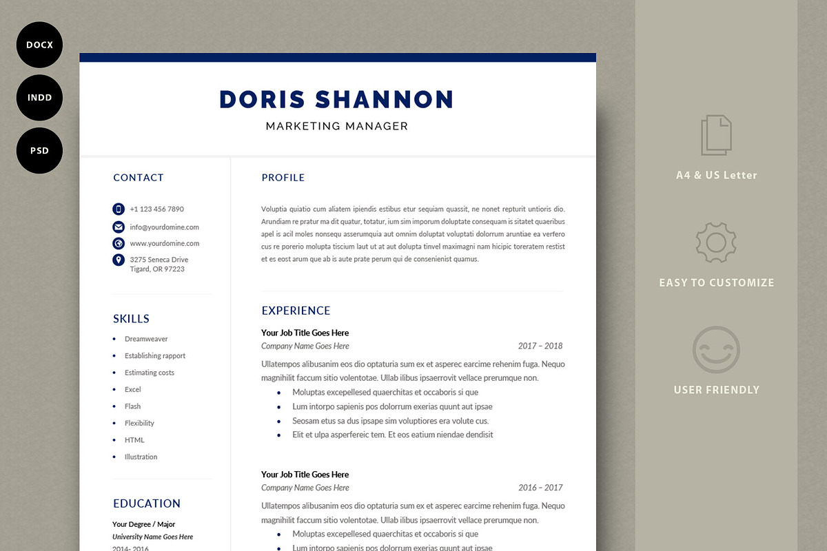 Resume Template | CV Template, a Resume Template by Advaita Printables (Photo 1 of 4)