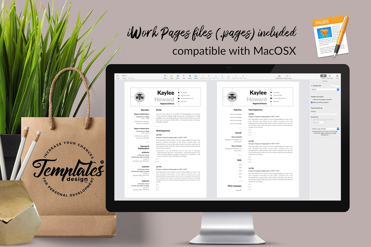 Nurse Resume Design / CV - Kaylee, a Resume Template by Templates Design Co. (Photo 10 of 17)