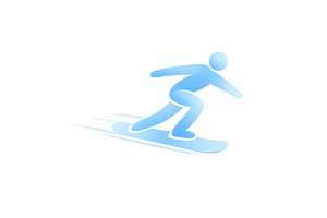Snowboarding symbol in abstract styl, an Illustration by Dvoevnore photos