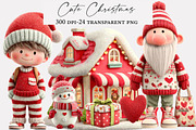 Cute Christmas watercolor clipart, an Illustration by Designworld (Thumbnail 1 of 5)