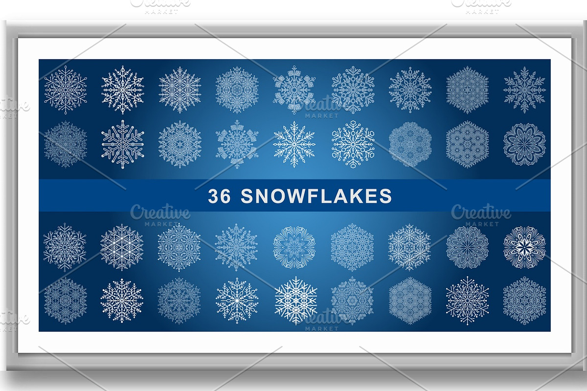 Set of Round Snowflakes With Winter, a Texture Illustration by FineArtStudio (Photo 3 of 3)