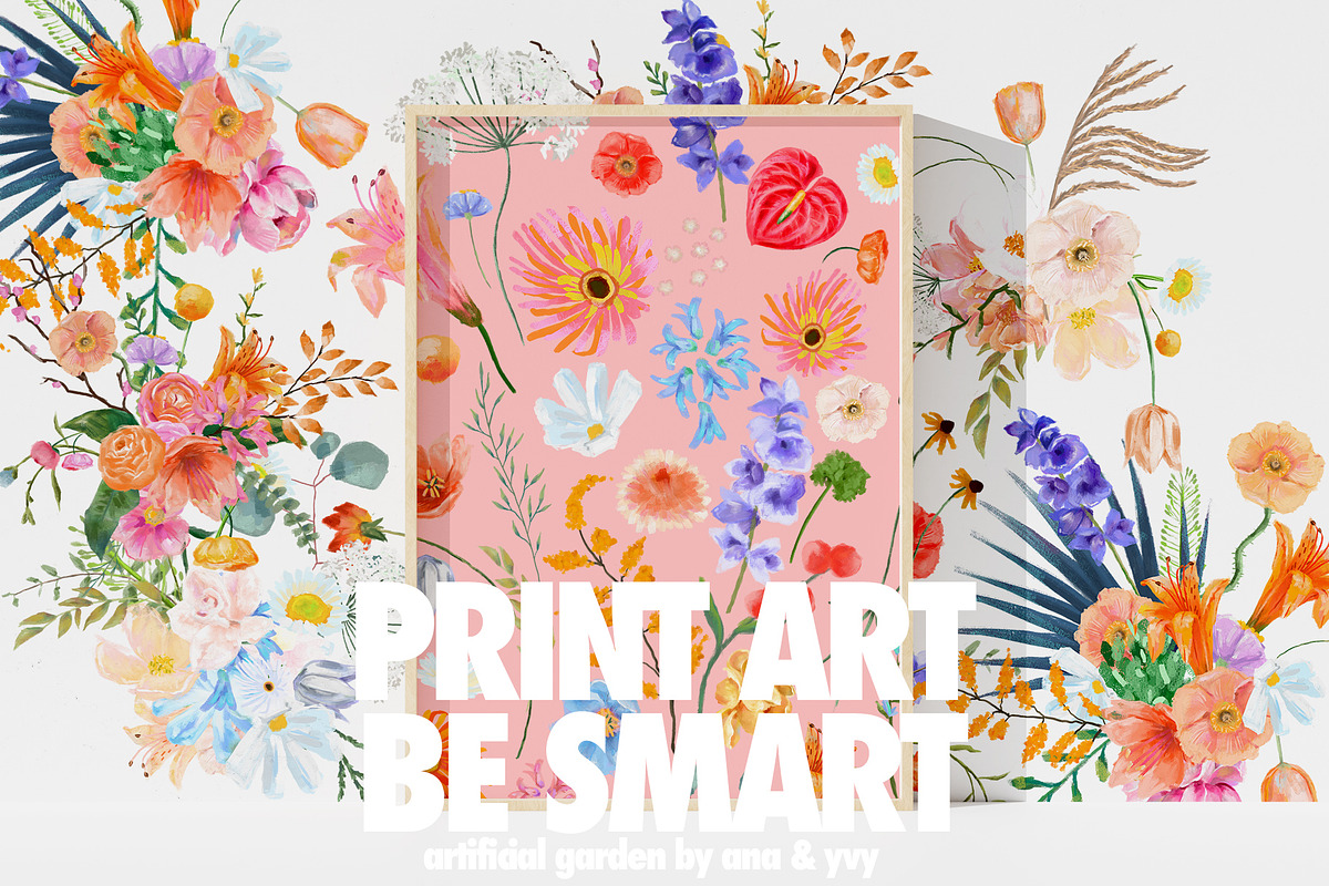 thick paint meadow flower bouquet, a Decorative Illustration by ana & yvy (Photo 3 of 16)