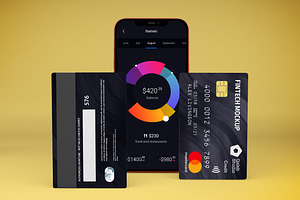 Credit Card & IPhone Mockup