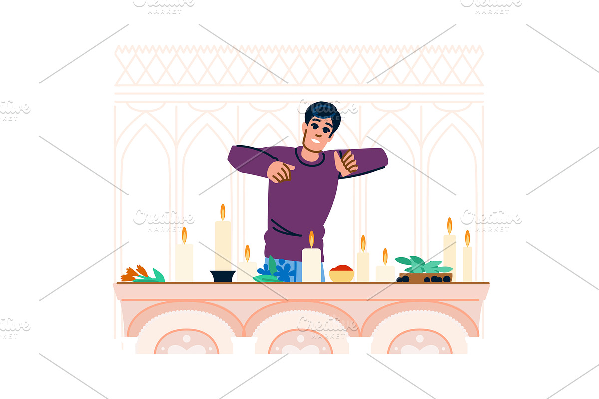 Medium performing spiritual ritual, an Illustration by pikepicture