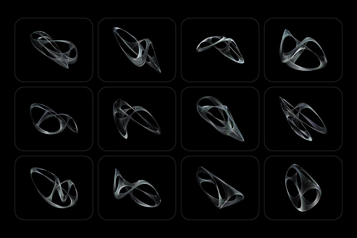 3D Chrome Wireframes - 73 shapes, an Object Graphic by assetpro.design (Photo 2 of 12)