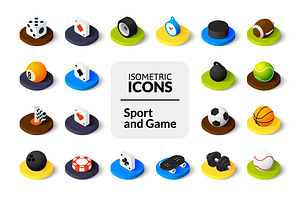 Isometric icons - Sport and Game