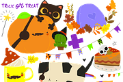 Cartoon Set With Halloween Elements, a Seasonal Illustration by Maria Starus (Thumbnail 2 of 3)