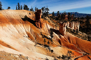 Colorful hoodoos and orange cliffs in Utah landscape under bright blue sky USA, a Nature Photo by AS photostudio