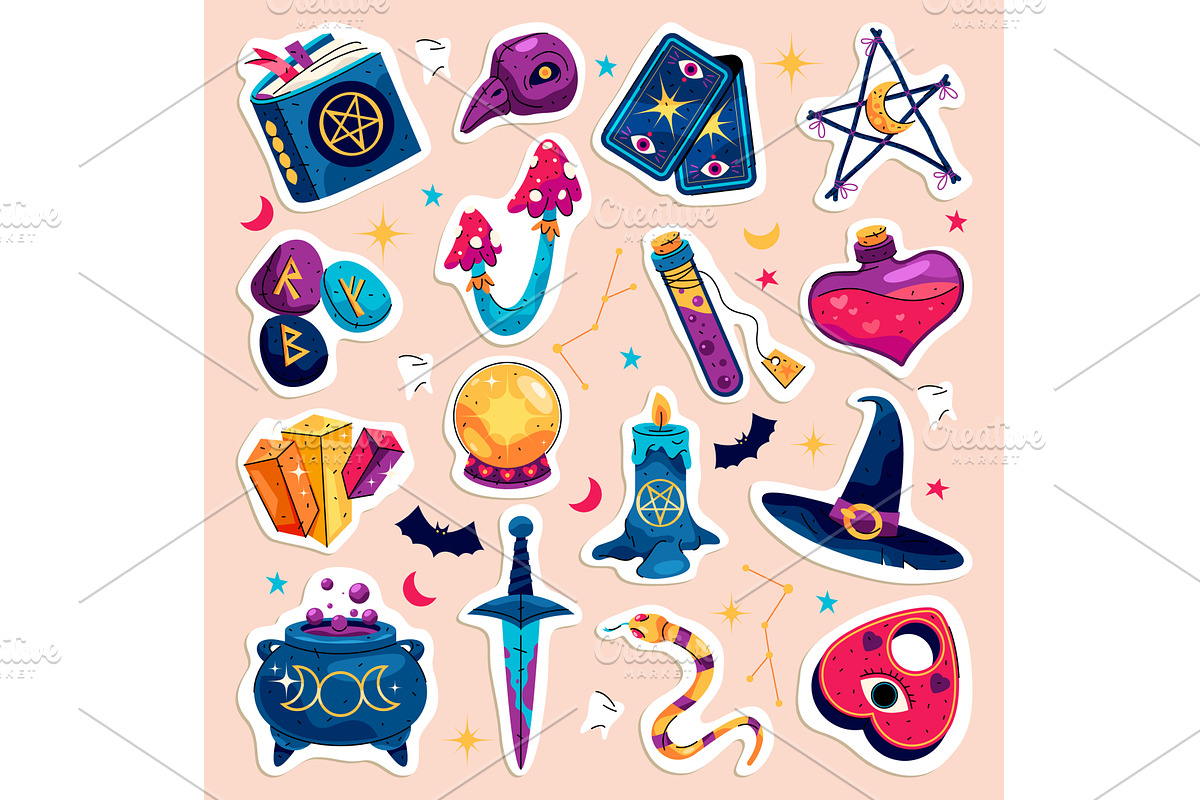 Set of vector magic item icon, an Object Illustration by Elegant Solution