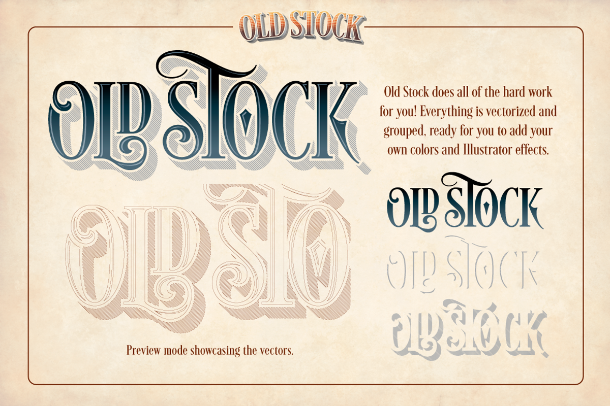 Old Stock-Illustrator Actions, an Action Add-On by Borges Lettering (Photo 4 of 5)