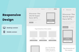 Crypto Art Wireframe Website