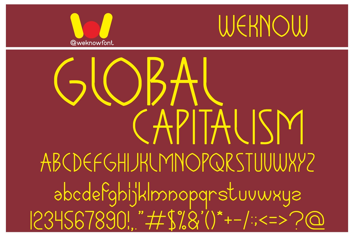 Global Capitalism font, a Font by weknow (Photo 1 of 5)