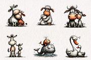 Mom Baby Animals Clipart PNG Set, an Illustration by CreationArt (Thumbnail 2 of 7)