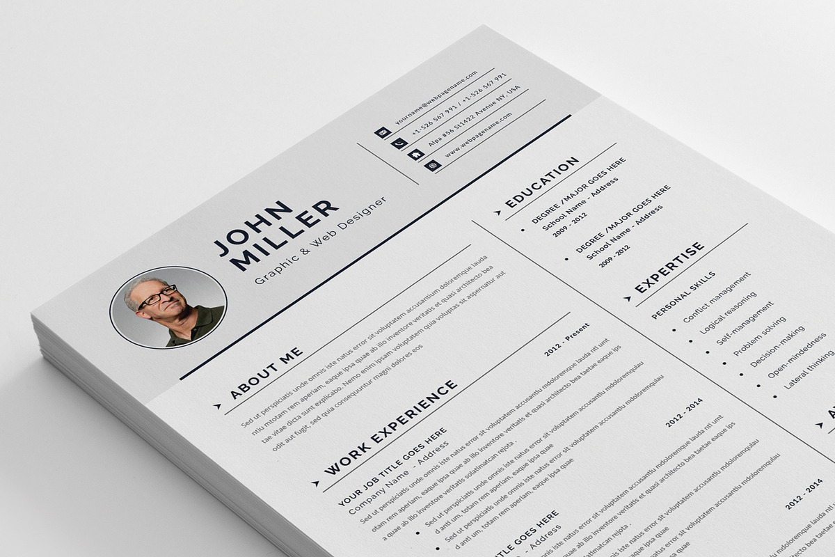 Resume CV (3 page), a Resume Template by Pxl_graphic (Photo 2 of 7)