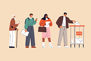 Voters with ballots vote at election, a Person Illustration by PaperTrident (Thumbnail 1 of 2)
