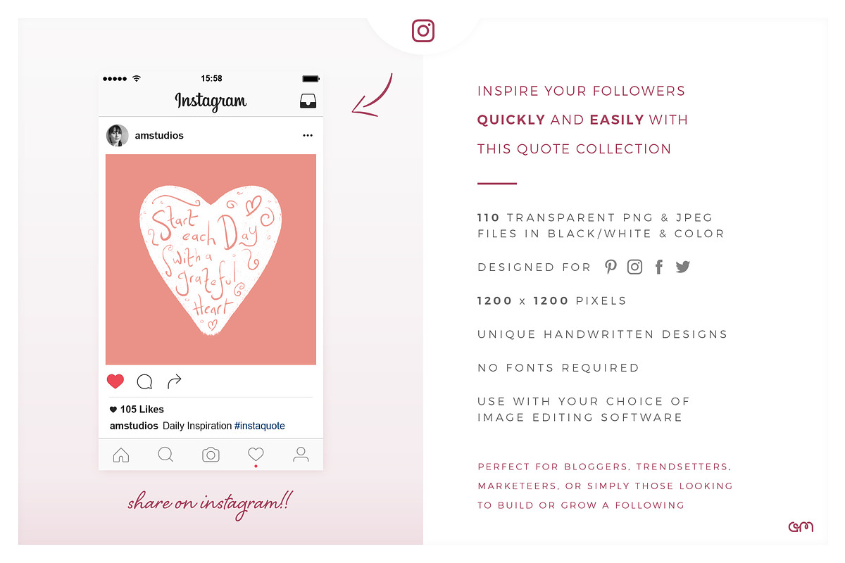 Social Quotes Bundle, a Social Media Template by AM Studio (Photo 2 of 12)