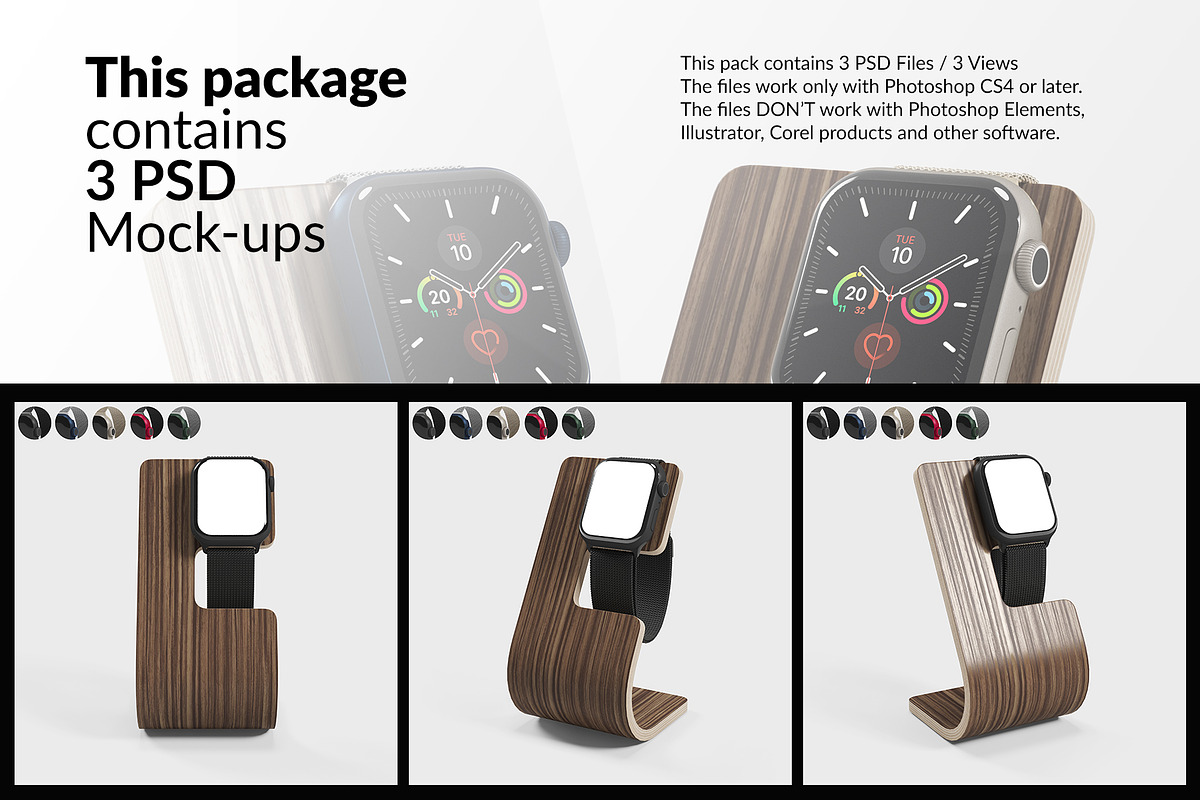 Smart Watch 7 Mockups, a Wearable Device Mockup by mock-ups (Photo 2 of 12)