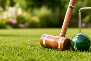 Lawn games backyard summer scene fea, a Photo by Dvoevnore photos