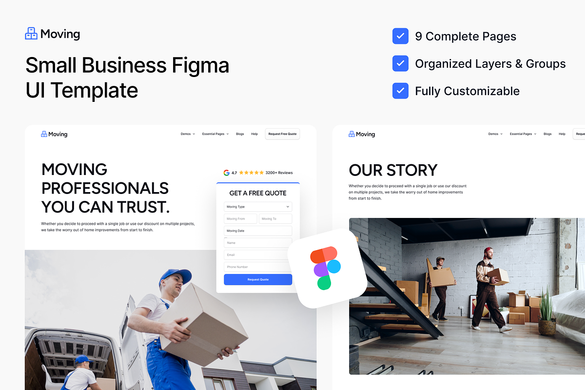 Mover: Small Business Figma Template, an UI Kit Template by FinestDevs (Photo 2 of 7)