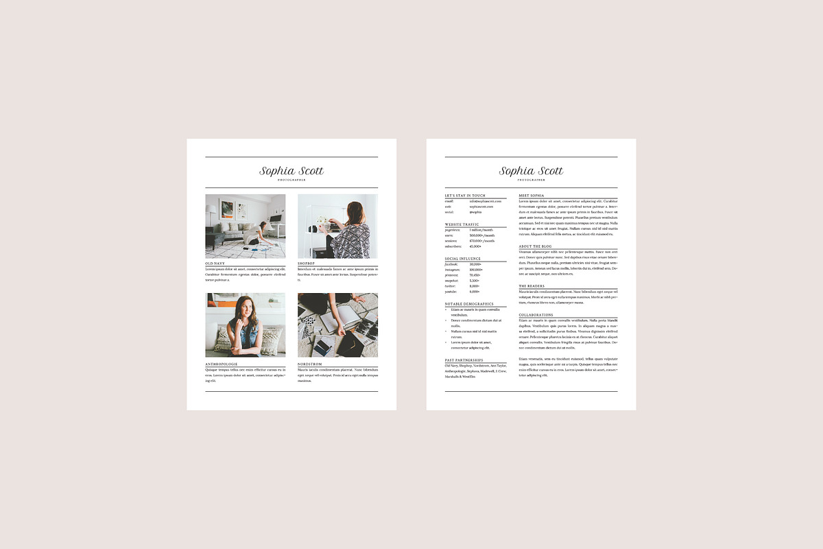 Sophia Media Kit + Resume, a Resume Template by studiolmh (Photo 2 of 4)