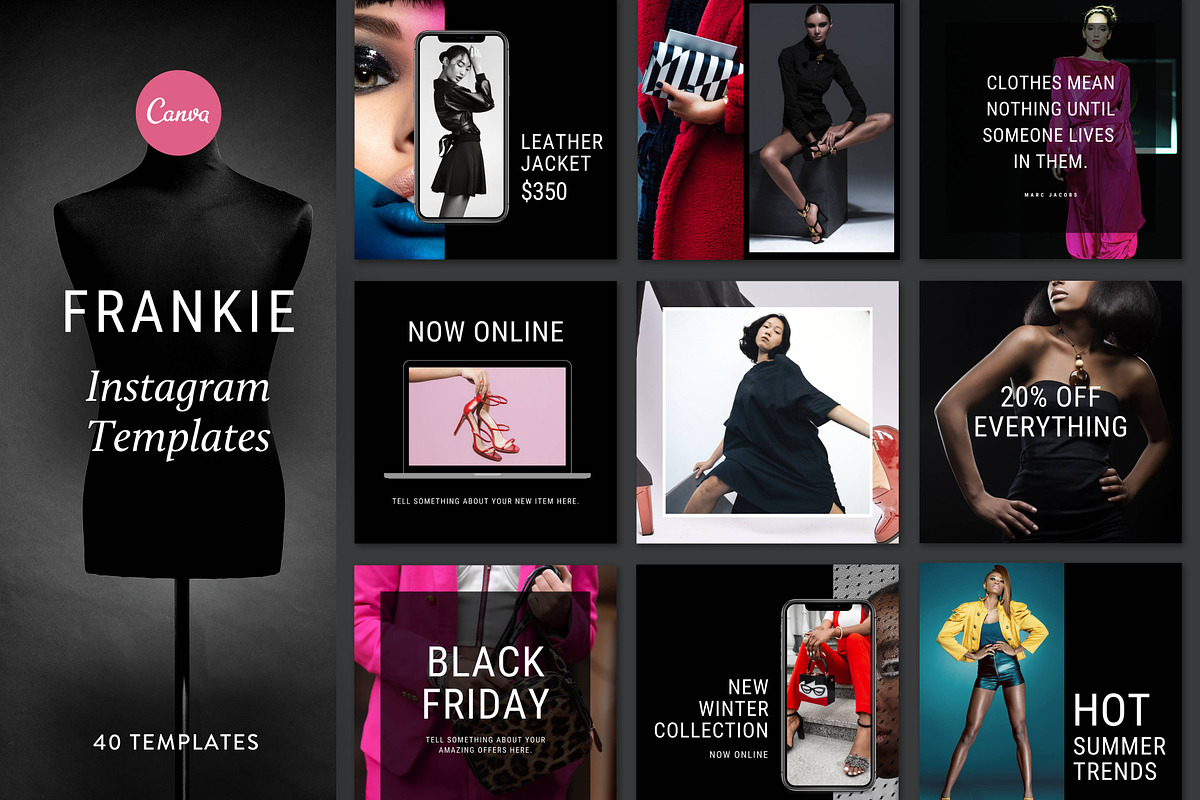 Fashion Templates Canva Instagram, a Social Media Template by DeeBeeDesign (Photo 1 of 7)