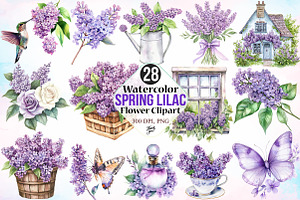 Watercolor Spring Lilac Flower PNG, a Seasonal Illustration by Canvas Craft