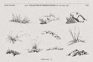 Sketches Featuring Grass And Rocks