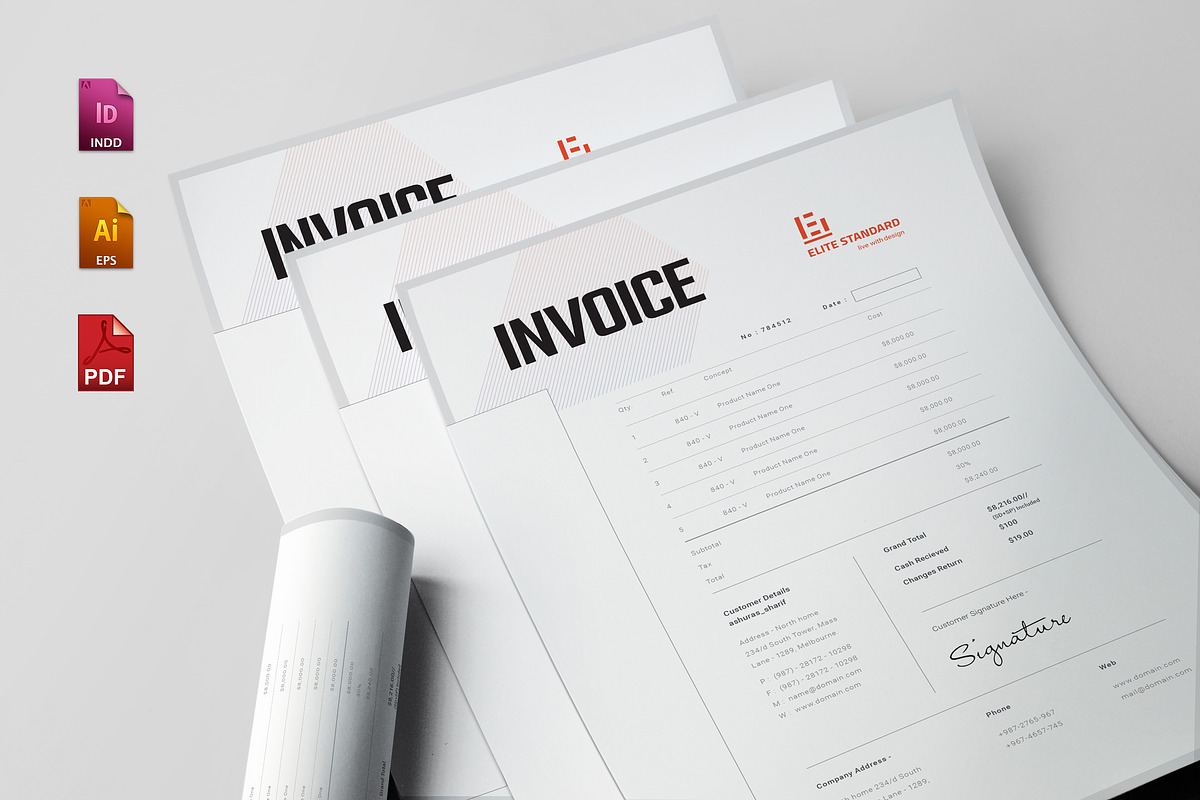 Invoice, a Stationery Template by Elite_Standard (Photo 1 of 4)
