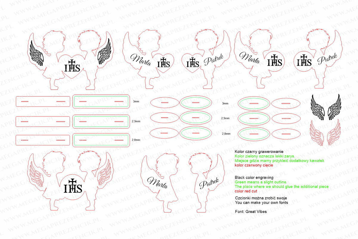 Large Statuettes of Communion Angels, a Pattern Graphic by MegaPrezencik (Photo 7 of 7)