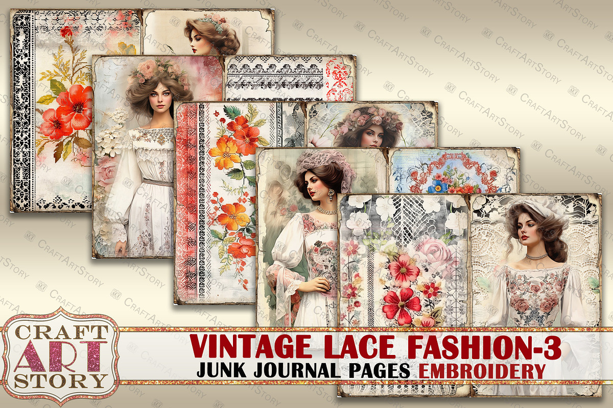 Lace fashion Junk Journal Kit part 3, a Person Illustration by CraftArtStory (Photo 2 of 6)
