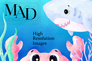 Watercolor Under Sea Animals Clipart, an Animal Illustration by MiracleArtAndDesign (Thumbnail 8 of 8)
