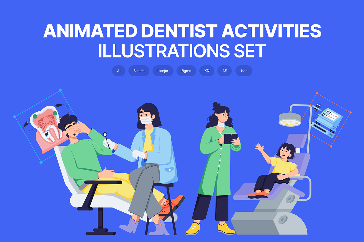 Animated Dentist Activities, a Person Illustration by Prosymbols (Photo 1 of 11)