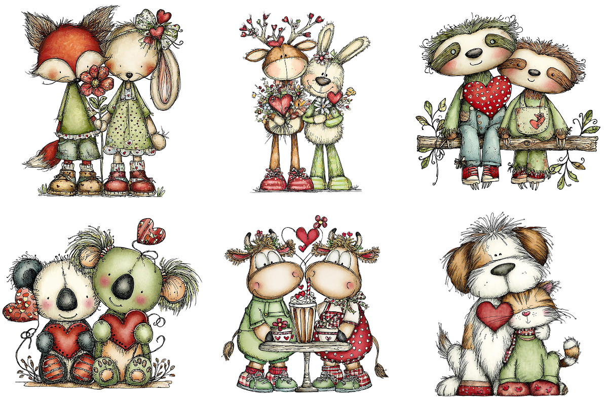 Valentine's Day Animal Couple PNG, an Illustration by Craft Nest (Photo 7 of 9)
