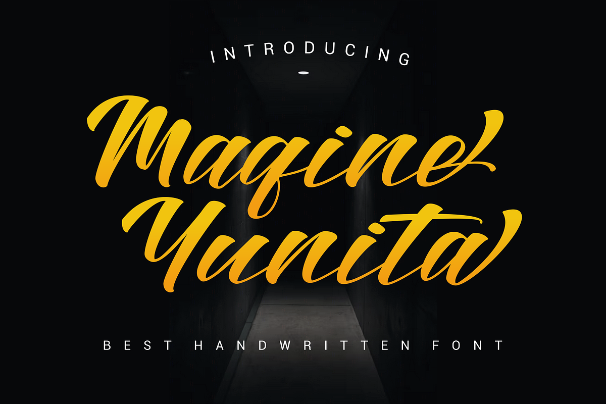 Maqine Yunita Font, a Script Font by Onotype (Photo 1 of 6)