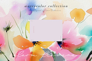 Watercolor  flowers Digital paper