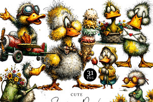 Cute Quirky Funny Duck Clipart