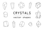 Crystals vector shapes, an Object Illustration by MalinaShop (Thumbnail 2 of 5)